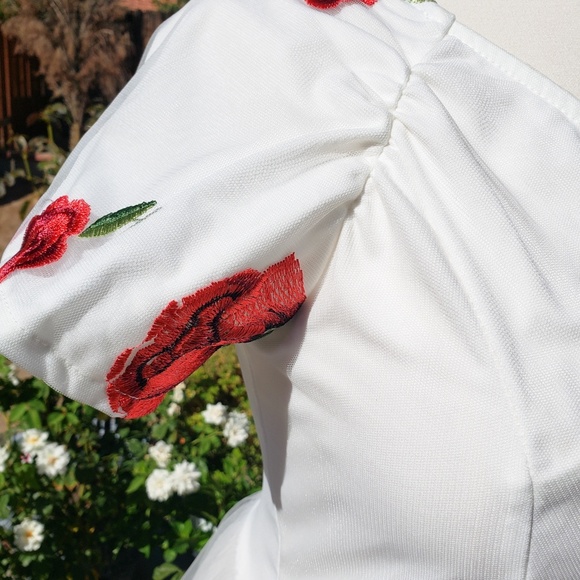 Plus Size Vintage Pin up Dress embroidery Roses - Picture 3 of 4